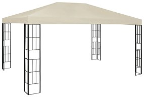 Gazebo com cordões de luzes LED 3x4 m cor creme