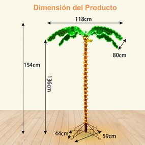 Palmeira Tropical Artificial com LED "Álfheimr" - 154 cm