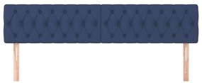Cabeceira de cama 2 pcs tecido 90x7x78/88 cm azul