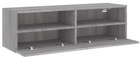 Móvel parede TV 100x30x30 cm derivados de madeira cinza sonoma