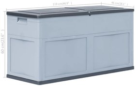 Caixa de arrumação para jardim 320 L cinzento e preto