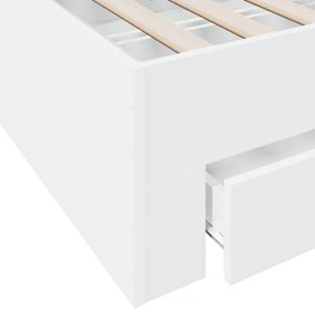 Estrutura cama c/ gavetas 90x190 cm derivados de madeira branco