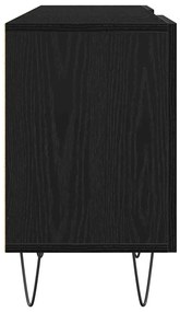 Armário para TV vidaXL Preto Carvalho 150x30x50 cm Madeira engenheirad