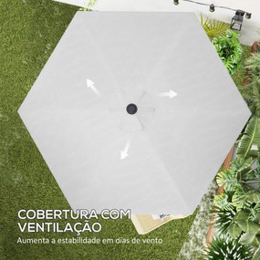 Toldo de Substituição para Guarda-Sol – Ø300 cm – Creme – Proteção UV3