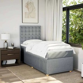 Cama com molas/colchão 80x200 cm tecido cinza-claro