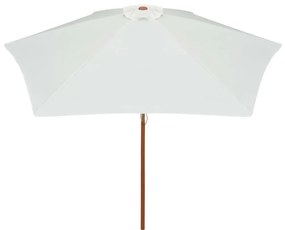 Guarda-sol com mastro em madeira 270x270 cm branco nata