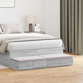 Gavetas para Cama vidaXL Cinza Sonoma 120x36,5x16,5 cm Madeira de Engenharia
