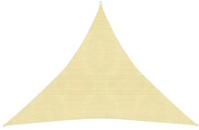 Guarda-sol HDPE triangular 3,6x3,6x3,6 m bege