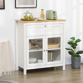 Armário de Cozinha Alicia com 2 Portas em Vidro e 1 Gaveta - Design Mo