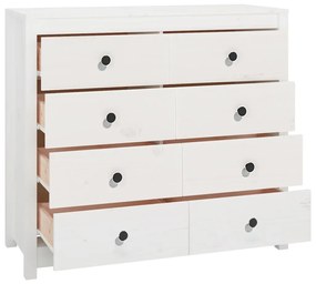 Armário de apoio 100x40x90 cm pinho maciço branco