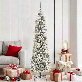 vidaXL Árvore de Natal Slim Branco 180 cm PVC