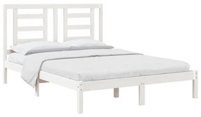 Estrutura de cama dupla 135x190 cm pinho maciço branco