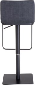 Banco de bar Limon em tecido e com estrutura preta 41 x 80-103 x 46 cm Cinzento escuro