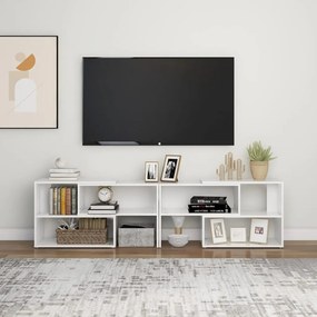 Móvel de TV 149x30x52 cm contraplacado branco brilhante