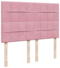 Cama com molas/colchão 140x190 cm veludo rosa