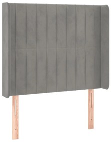 Cama box spring c/ colchão/LED 90x190 cm veludo cinzento-claro