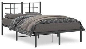 vidaXL Estrutura de cama com cabeceira 120x190 cm metal preto