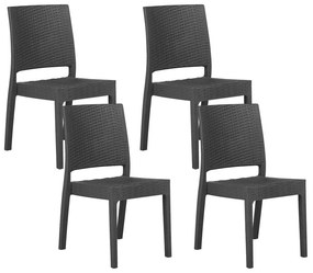 Conjunto de 4 cadeiras de jardim cinzento grafite FOSSANO Beliani