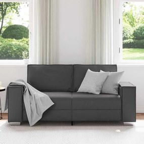Sofá Loveseat vidaXL Cinza 140 cm em Couro Sintético