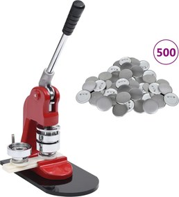vidaXL Máquina de fazer crachás com 500 crachás 25 mm