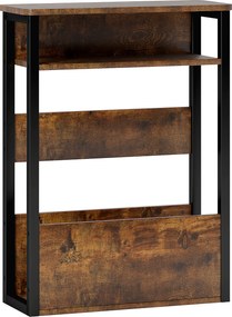 HOMCOM Mesa de Apoio 2 Níveis 46x18x58,5 cm Castanho Rústico | Aosom Portugal