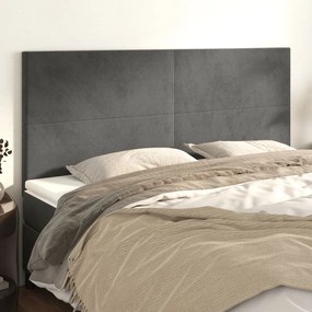 vidaXL Cabeceira Cinza Escuro 180x5x118/128 cm Veludo