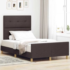 Cama vidaXL Marrom Escuro 120x200 cm Tecido
