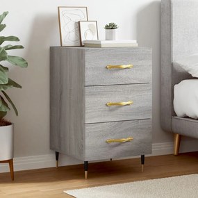 vidaXL Mesa de cabeceira 40x40x66 cm derivados madeira cinzento sonoma