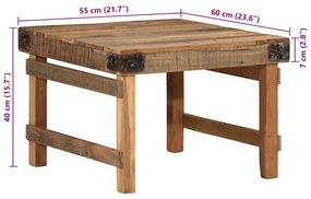 Mesa de Centro 55x60x40 cm Madeira Sólida Recuperada