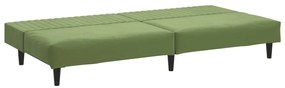 Sofá-cama de 2 lugares veludo verde-claro