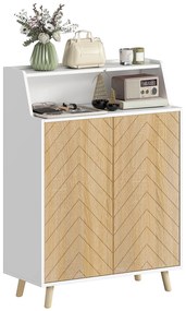 Sapateira para Entrada com Prateleiras Ajustáveis para 15 Pares de Sapatos 75x35x104 cm Branco e Madeira