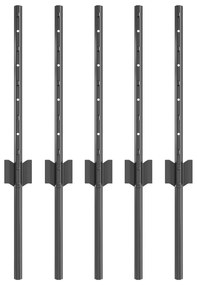 Postes de Cerca 5 pcs U-Channel Cinza 40 cm Aço