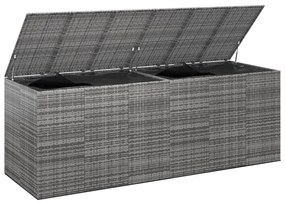 Caixa p/ almofadões de jardim 291x100,5x104 cm vime PE cinzento