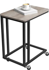 Mesa apoio para sofá com Rodas 50 x 35 x 55 cm Greige-Preto