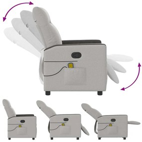 Cadeira de massagem reclinável tecido cinzento