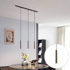 Sistema de iluminação de trilho moderno com 3 pendentes bronze monofásico - Slimline Keno