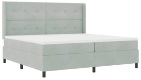 Cama Box com Colchão vidaXL Cinza Claro 200x200 cm Veludo