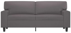 Sofá de 2 lugares 140 cm couro artificial cinza
