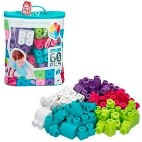 Blocos de Construção Color Baby Play & Build Multicolor 60 Peças