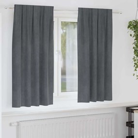 Cortinas Blackout vidaXL com fita superior 2 peças Veludo Cinza Super