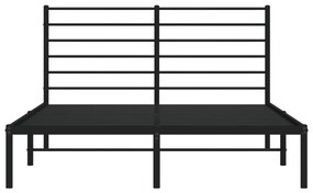 Estrutura de cama com cabeceira 140x190 cm metal preto