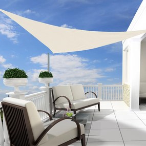 Outsunny Vela de Sombra Triangular 4x4x4 m Toldo Vela de HDPE com Prot