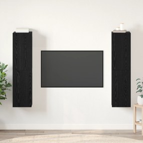 vidaXL Conjunto de móvel de TV 4 pcs Carvalho preto 30.5 x 30 x 60 cm