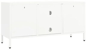 Móvel de TV 105x35x52 cm aço e vidro branco