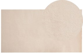 Tapete em pele sintética de coelho creme 80 x 150 cm MIRPUR Beliani