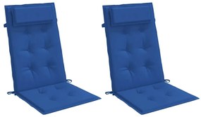 Almofadões cadeira encosto alto 2 pcs tecido oxford azul real