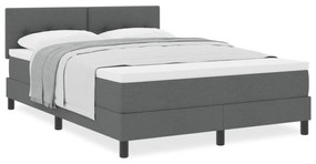 Cama Box Spring com Colchão Cinza Escuro 140x200 cm Tecido