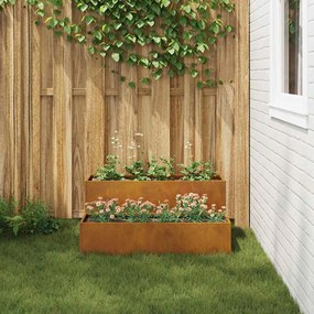 Jardineira 2 Níveis 100x60x45 cm Aço Envelhecido