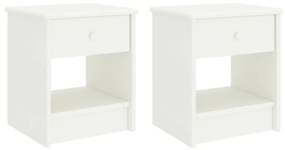 vidaXL Mesas de cabeceira 2 pcs 35x30x40cm madeira pinho maciça branco