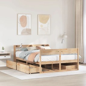 vidaXL Cama sem colchão 120x200 cm madeira de pinho maciça